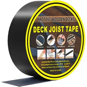 Deck Joist Tape Waterproof Seal Antiseptic Butyl Flashing Tape 1.6" X 50' Weather Resistant Joist Tape for Decking Beams Wood Roof