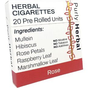 Herbal Cigarettes | Rose | 20 Herbal Cigarettes | Tobacco & Nicotine Free | Premium Blend