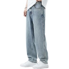 DOSLAVIDA Men's Baggy Jeans Loose Fit Ripped Distressed Jean Relaxed Skateboard Denim Pants with Holes in Kuwait
