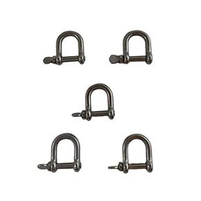 US STAINLESS 5 Pieces Stainless Steel 316 Forged D Shackle 1/8" (3mm) Type K Marine Grade