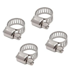 Adjustable Band Hose Clamp (6mm - 12mm/0.24" - 0.47") 4Pcs, Metal Clip - for Home Garden Tube Pipe Fastening