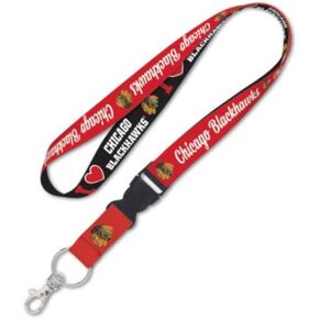 NHL Chicago Blackhawks Hockey 20 Inch Lanyard with Detachable Buckle