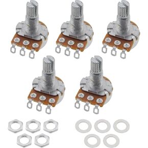 5PCS 15mm Metal Audio Guitar Cone Tone A500K Chrome Electric Guitar Small Potentiometer Suitable for Electric Guitar and Electric Bass