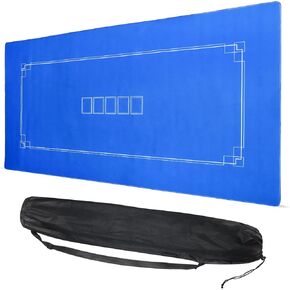 Suwimut 70 × 35 بوصة سجادة البوكر، 8 لاعبين تكساس هولدم بوكر حصيرة مطاطية لعبة البوكر توبر للطاولة، قابلة للطي المحمولة طاولة البوكر تخطيط أعلى الطاولة مع حقيبة حمل لألعاب البوكر المنزلية، كازينو in Kuwait