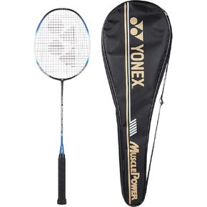 YONEX Muscle Power 22LT Carbon Graphite Strung Badminton Racket with Full Racket Cover (Black/Blue) | for Intermediate Players | 83 grams | Maximum String Tension - 30lbs
