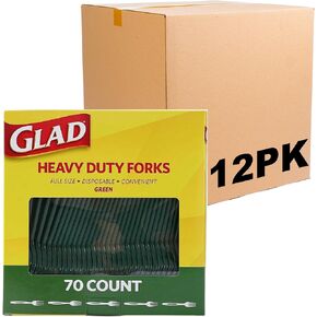 Glad Crystal Clear Plastic Forks, 24 Count | Clear, Heavy Duty Plastic Forks for Everyday Use| Glad Disposable Cutlery Plastic Forks | Strong Disposable Plastic Forks