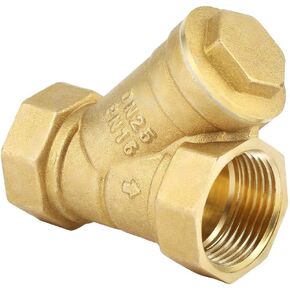 1" BSPP Y Shaped Brass Strainer Filter Valve Female Thread Connector for Water Oil Separation