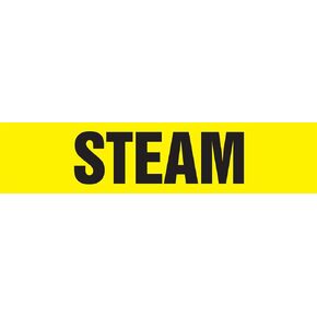 Accuform RPK667SSA Self-Stick "STEAM" Pipe Marker for 3/4" to 1-1/4" OD Pipe, Black on Yellow, 1" H x 8" W