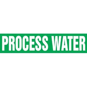 Accuform RPK579SSA Self-Stick "Process Water" Pipe Marker for 3/4" to 1-1/4" OD Pipe, White on Green, 1" H x 8" W