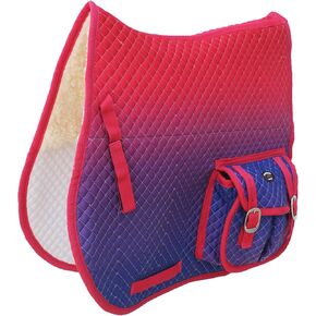 CHALLENGER Horse Cotton English Aussie Quilted Fur Padded All-Purpose Saddle Pad Ombre 72165