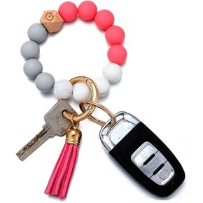 Coolcos سيليكون حلقة رئيسية سوار السوار مطرز الإسورة المفاتيح المرنة المحمولة سيارة Keyrings سلاسل للنساء الفتيات in Kuwait