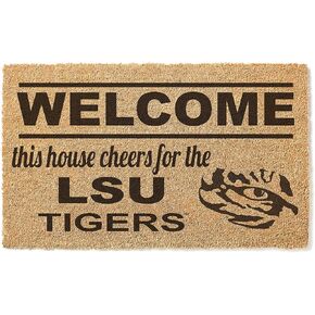 LSU Tigers Welcome Coir Doormat, 18x30 Inches, Tigers Outdoor Rug; Display Your Team Spirit with This Unique LSU Fighting Tigers Doormat