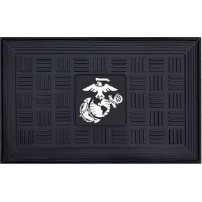 FANMATS 16929 U.S. Marines Heavy Duty Vinyl Medallion Outdoor Door Mat - 19.5in. x 31in. - "Marines" Official Logo