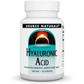 Source Naturals Hyaluronic Acid, Promotes Healthy Joints and Skin*, 100mg - 60 Tablets