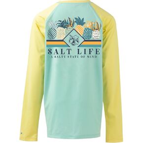 قميص مناسب للأداء بأكمام طويلة للشباب من Salt Life للفتيات على شكل أناناس سبايك