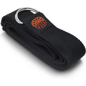 Adjustable Yoga Strap with D-Ring Buckle - Stretching strap made for Yoga, Pilates, Ballet, Dance - Cotton stretch strap for Fitness, Daily Stretching, Physical Therapy & Improved Flexibility