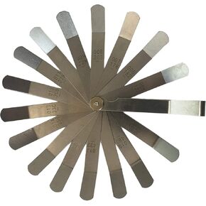 Metric Valve Feeler Gauge Gap Measurement Tool 16-Leaf 0.05mm to 0.2mm