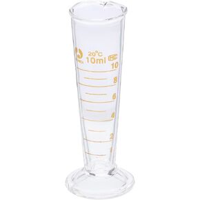 ULTECHNOVO Lab Graduated Measuring Cup, Glass Conical Beaker with Spout Wide Mouth 10ml Glass Measuring Beaker Cups Mini Glass Scale Graduated Cylinder for Lab Kitchen