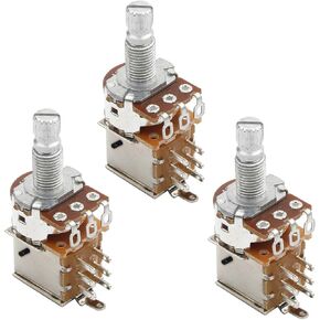 B500k Push Pull Potentionmeter Volume Tone Shaft Switch Pots for Guitar Bass, Pack of 3