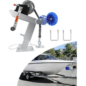 Adjustable Boat Trailer Winch Stand with Roller, Boat Trailer Winch Post, Fits 3" W x 4" H Trailer Drawbar, Mount for Motorboats, Fishing Boats, and Speedboats