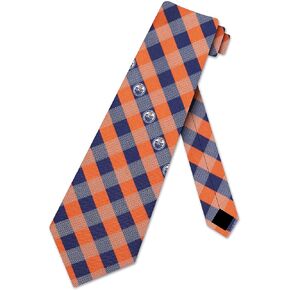 Eagles Wings Oilers Check Poly Necktie Edmonton Hockey