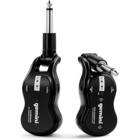 Gemini Sound GMU-G100 - Professional UHF Wireless Guitar System with Rechargeable Transmitter and Receiver, 50+ Meters Range, High-Fidelity Audio, for Electric and Acoustic Guitars, Plug & Play