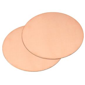 uxcell Pure Copper Sheet, 2pcs 4" x 0.04" 18 Gauge T2 Copper Metal Round Plate for Crafts, Electrical Repairs
