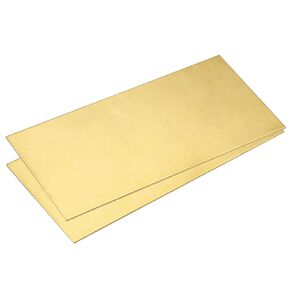 uxcell Brass Sheet, 2Pcs 4" x 2" x 0.05" H62 Metal Sheets Plates for Crafts, Electrical Repairs, Industry
