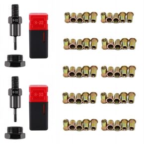 2PCS Replacement Mandrel for Riveter and 20PCS Rivet Nuts, Hand Rivet Tool Accessories (3/8"-16)