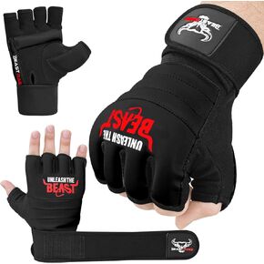 BEAST RAGE Punch Bag Taekwondo Karate Gloves for Men and Women, Half Finger MMA Kickboxing Sparring Martial Arts Boxing Training Gloves - Light Workouts, Muay Thai, Karav MAGA
