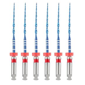 JMU Dental Endodontic Niti Rotary Files #25 25mm, Blue Files Heat Activation Root Canal Engine Files, 6pcs/Pack