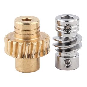 Industrial Robot 10:1 Worm Wheel, High-Performance Bronze Worm Gear Metal Worm Set Industrial Robot Parts for Accurate Transmission