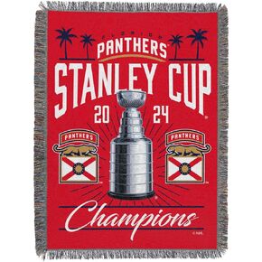 Northwest NHL Florida Panthers Stanley Cup Champions 2024 Woven Tapestry Throw Blanket, 46" x 60", Recorded