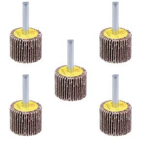 uxcell 1-1/2 Inch Flap Wheels Shank Mounted Sanding Disc Abrasive Wheel 80 Grits 5 Pcs