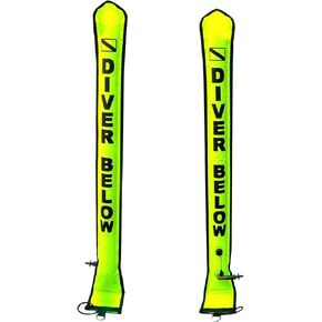 4FT/5FT Dive SMB Surface Marker Buoy, High Visibility Inflatable Signal Tube with Reflective Strip, Safety Sausage Surface Signal Marker for Underwater Diving Snorkeling