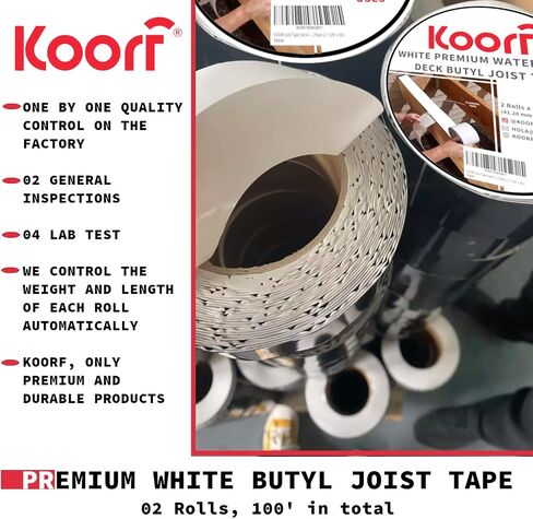 Deck Joist Tape for Decking 1-5/8" x 50' x each 4 Rolls, Non-Skid, Deck Flashing Tape Butyl, Works in any Weather Deck Flashing Tape, 4 Rolls Pack (4, 1-5/8" x 50') in Saudi Arabia