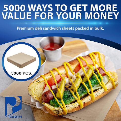 Paterson Paper 5000 Count PFAS-Free Black Checkers Grease-Resistant Food-Safe Deli Sandwich Wrap Paper Sheets/Basket Liners (Case of 5000) in Saudi Arabia