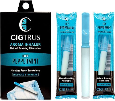 Smokeless Air Inhaler - Smoking Alternative | Tobacco-Free, Nicotine-Free, & Non-Electric | Oral Fixation Relief - Quit Smoking Aid & Vaping Aid | Fresh Spearmint & ICY Peppermint- 6 Pieces in Kuwait