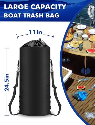 Portable Boat Trash Bag - 600D Collapsible Marine Boat Garbage Can Fishing Boats Accessories Essentials, Waterproof Camping Storage Bags for Outdoor Boating Pontoon Kayak Yacht Men Gifts in Kuwait
