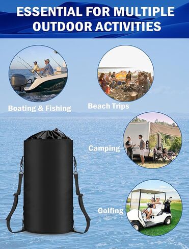 Portable Boat Trash Bag - 600D Collapsible Marine Boat Garbage Can Fishing Boats Accessories Essentials, Waterproof Camping Storage Bags for Outdoor Boating Pontoon Kayak Yacht Men Gifts in Kuwait