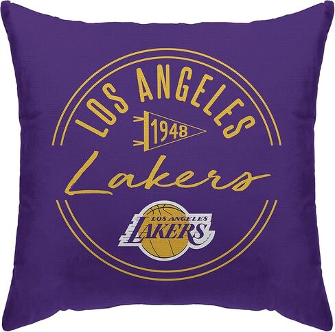 غطاء وسادة من قماش البطة المرخص رسميًا من NBA Los Angeles Lakers State Circle in Kuwait