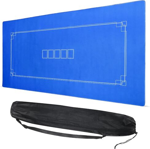 Suwimut 70 × 35 بوصة سجادة البوكر، 8 لاعبين تكساس هولدم بوكر حصيرة مطاطية لعبة البوكر توبر للطاولة، قابلة للطي المحمولة طاولة البوكر تخطيط أعلى الطاولة مع حقيبة حمل لألعاب البوكر المنزلية، كازينو in Kuwait