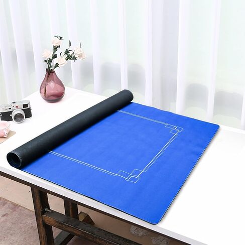 Suwimut 70 × 35 بوصة سجادة البوكر، 8 لاعبين تكساس هولدم بوكر حصيرة مطاطية لعبة البوكر توبر للطاولة، قابلة للطي المحمولة طاولة البوكر تخطيط أعلى الطاولة مع حقيبة حمل لألعاب البوكر المنزلية، كازينو in Kuwait