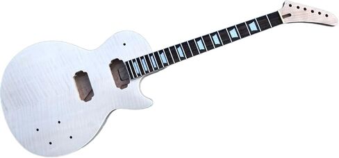 طقم جيتار يمكنك صنعه بنفسك مصنوع من قشرة خشب الماهوجني لهب القيقب 22 فريت 24.75 بوصة مجموعة رقبة رأس الموز في in Kuwait