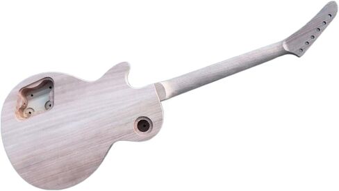 طقم جيتار يمكنك صنعه بنفسك مصنوع من قشرة خشب الماهوجني لهب القيقب 22 فريت 24.75 بوصة مجموعة رقبة رأس الموز في in Kuwait