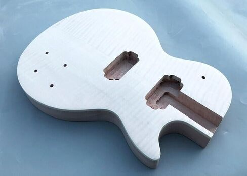 طقم جيتار يمكنك صنعه بنفسك مصنوع من قشرة خشب الماهوجني لهب القيقب 22 فريت 24.75 بوصة مجموعة رقبة رأس الموز في in Kuwait