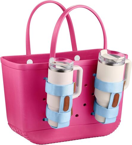 OUTXE 2 Pack Bogg Bag Cup Holder for Stanley, Large Drink Holder Compatible with All Bogg Bag, Adjustable Cup Holder Attachment, 40 oz Water Bottle Accessories for Simply Southern Bogg Bag in Saudi Arabia