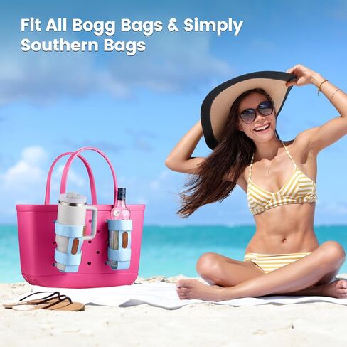 OUTXE 2 Pack Bogg Bag Cup Holder for Stanley, Large Drink Holder Compatible with All Bogg Bag, Adjustable Cup Holder Attachment, 40 oz Water Bottle Accessories for Simply Southern Bogg Bag in Saudi Arabia