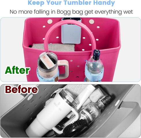 OUTXE 2 Pack Bogg Bag Cup Holder for Stanley, Large Drink Holder Compatible with All Bogg Bag, Adjustable Cup Holder Attachment, 40 oz Water Bottle Accessories for Simply Southern Bogg Bag in Saudi Arabia