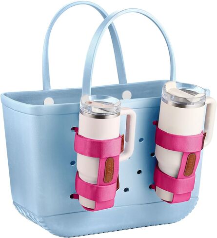 OUTXE 2 Pack Bogg Bag Cup Holder for Stanley, Large Drink Holder Compatible with All Bogg Bag, Adjustable Cup Holder Attachment, 40 oz Water Bottle Accessories for Simply Southern Bogg Bag in Kuwait